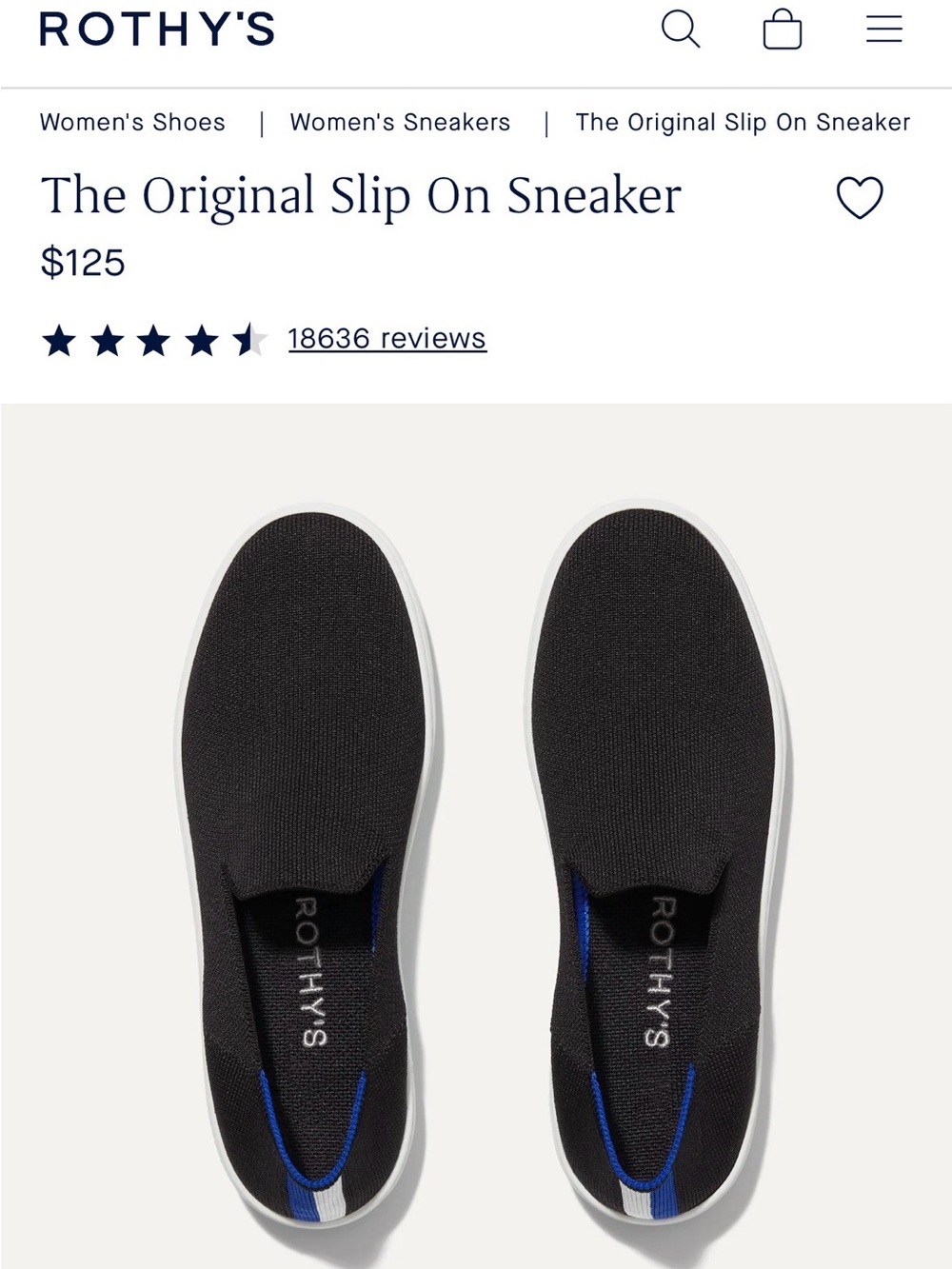 Rothy's Black Slip-On Sneakers